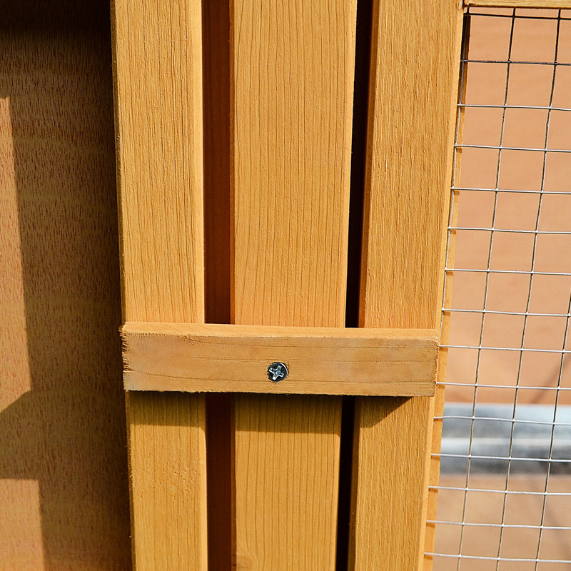Lapin en bois jaune avec toit à charnières pour cage intérieure / extérieure imperméable facile d'entretien - option