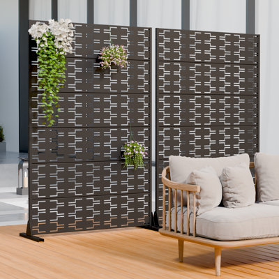 Marvin 6 ft. H x 4 ft. W Privacy Metal Screen Fence Panel