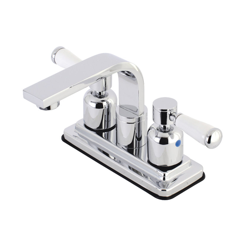 Kingston Brass Paris Two-Handle 2-Hole Deck Mount 4" Centerset Bathroom Faucet with Push Pop-Up, Polished Chrome