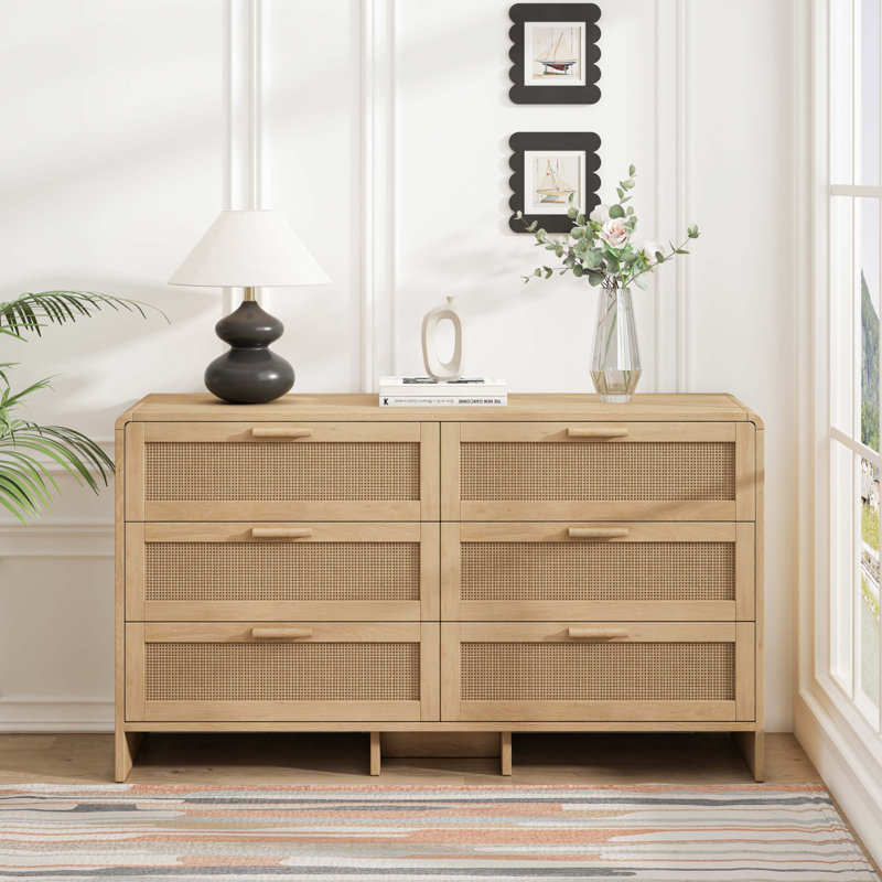 Armoire de coin en rotin 51,18 po, Naturel