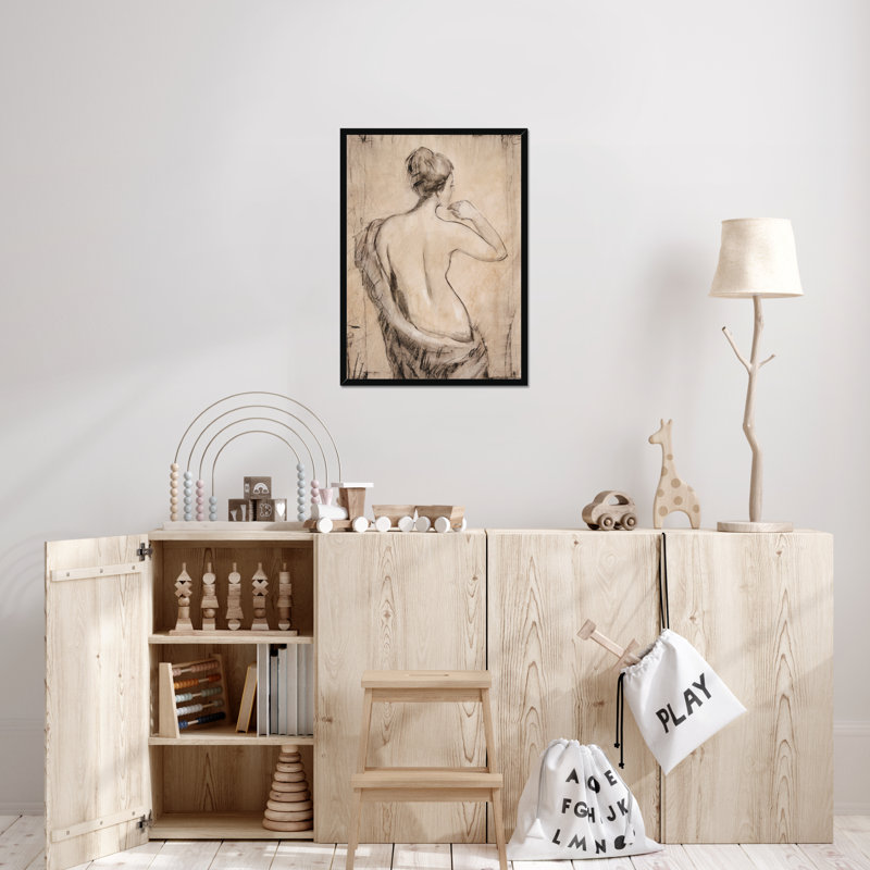 Nude Study II by Timothy O' Toole - Painting, Black Framed Paper Print, 50cm H x 34cm W