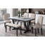 Modern 6PCS Dining Set, Marbled Veneers Top Dining Table With 4 Chairs & 1 Bench
