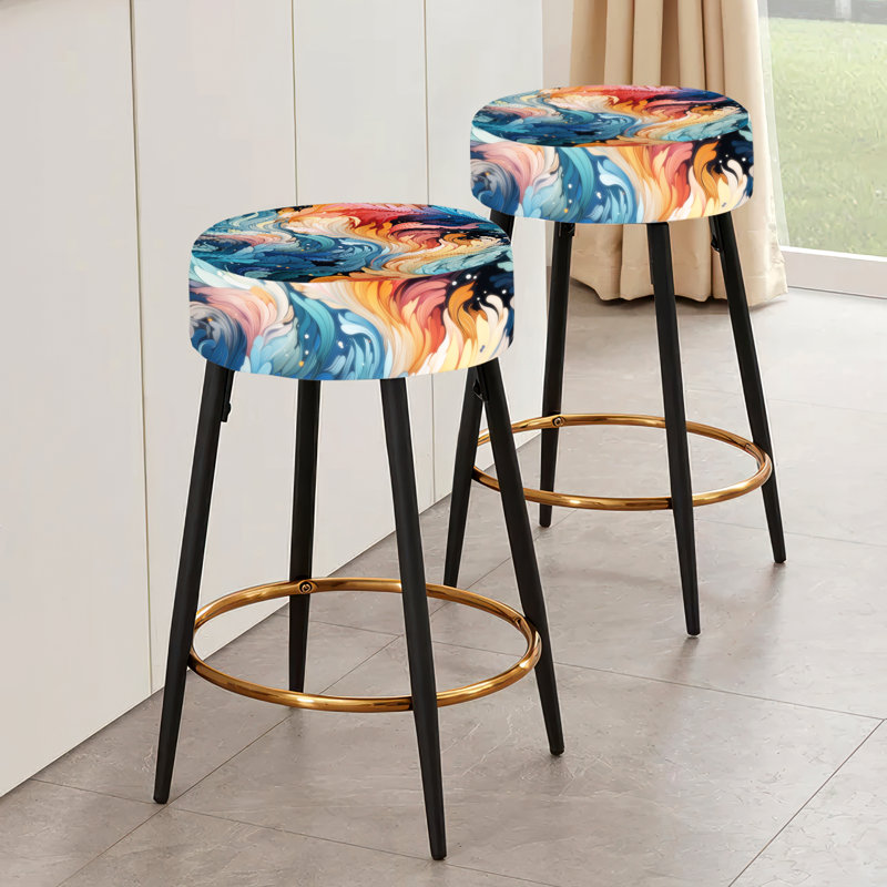 Ensemble de 2 tabourets de bar Artistic Whirls