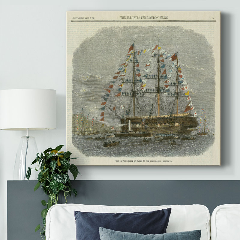 " Antique Clipper Ship III ", 32" H x 32" W x 1.5" D