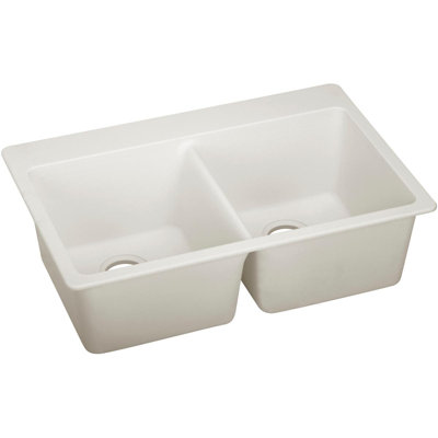 Quartz Luxe 33" Double Basin Drop-In Sink