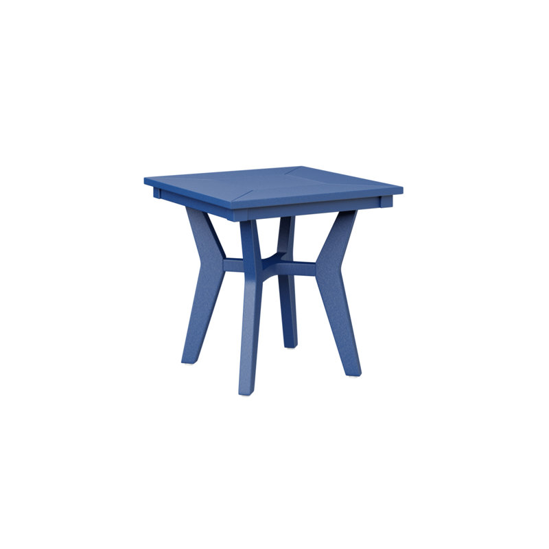 Folkston Tropical Pacific Blue Square End Table, Pacific Blue