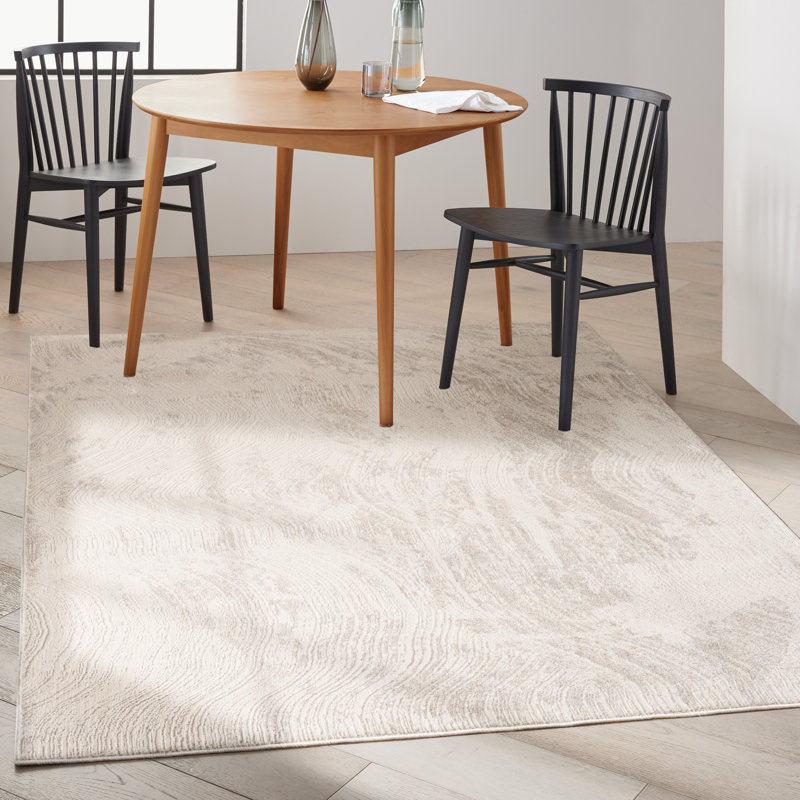Tapis gris argenté à motif abstrait Ck024, Rectangle 3 pi 11 po x 5 pi 11 po