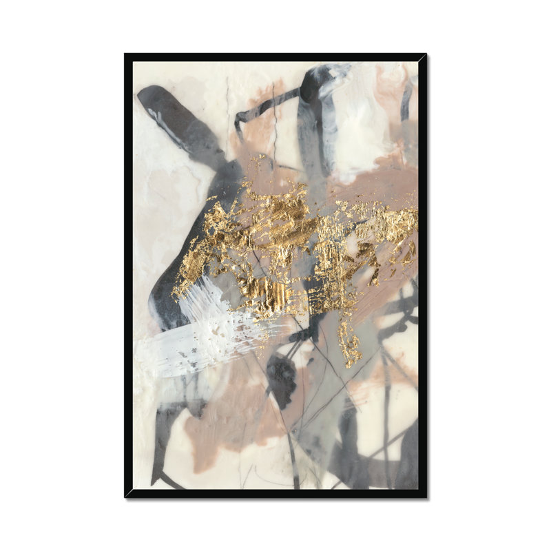 Golden Blush I by Jennifer Goldberger - Painting Print, Black Single Picture Framed Paper, 34cm H x 24cm W