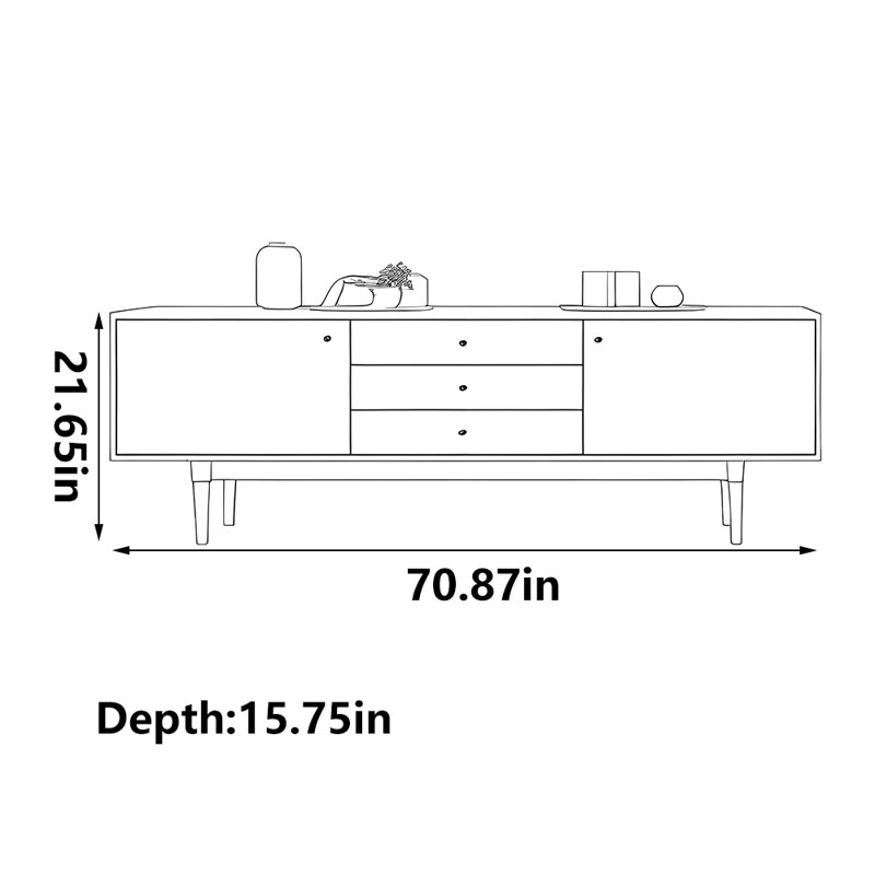Meuble télé blanc, 70.87"