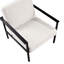 Chaise d'appoint en métal Millie Oatmeal Stationary avec revêtement en polyester durable et structure résistante aux égratignures pour les intérieurs modernes