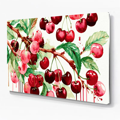 Fruit Cherry Sour Beige Metal Wall Art
