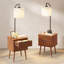 Ensemble de 2 tables de chevet de 45 cm de large avec lampe de pêcheur, détecteur de présence et point de chargement-193222452