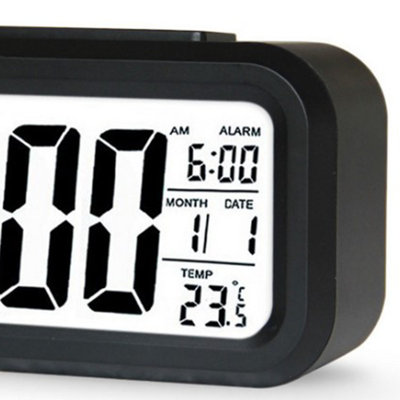 Electronic Alarm Clock Rechargeable Luminous Smart LED Digital Students Children Innovative Gifts Black Battery English