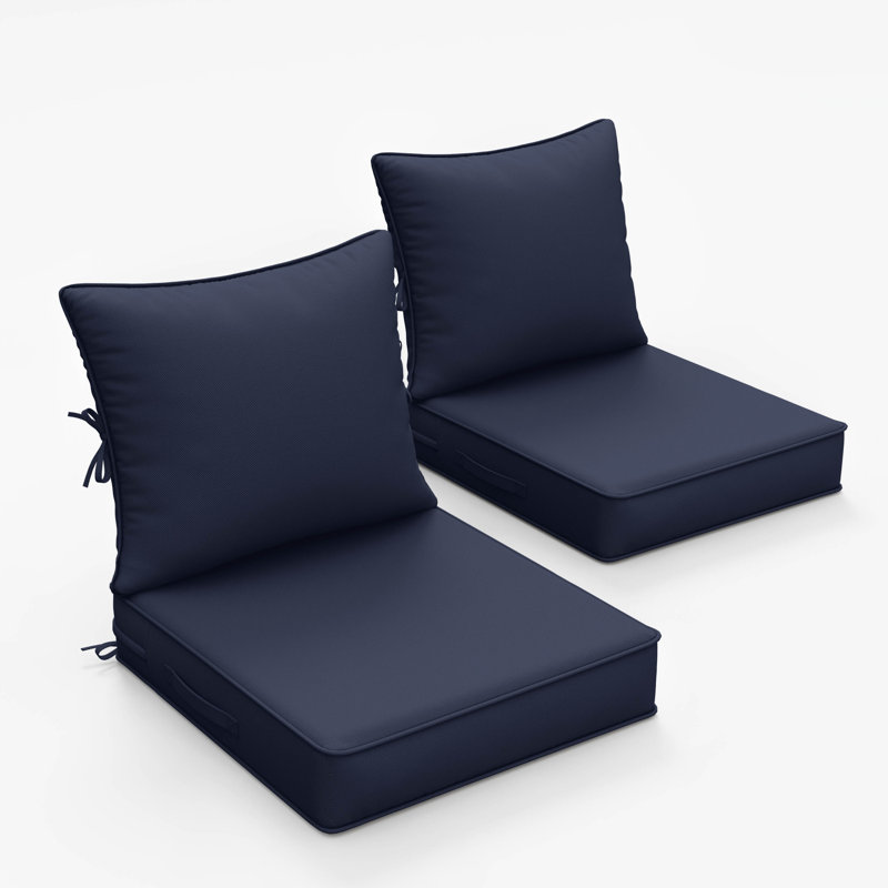 Coussin de siège / dossier d'extérieur, L 19 po x P 19 po, Marine