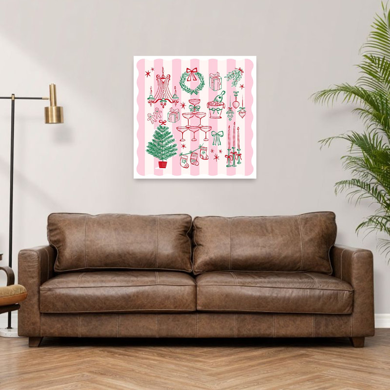 Affiche murale vintage élégante et rétro représentant un sapin de Noël dans un décor naturel, idéale pour une fête de Noël classique.