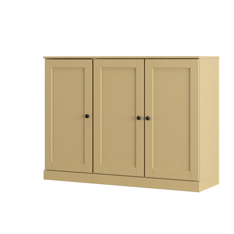 Armoire à chaussures 100% en bois massif avec portes Shaker, tablettes réglables, rangement modulaire pour vestibule, l 48,5 po x H 35,75 po