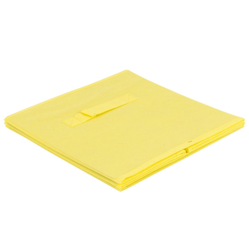 17 Stories Fabric Decorative Bin, Yellow, 27cm H x 27cm W x 27cm D