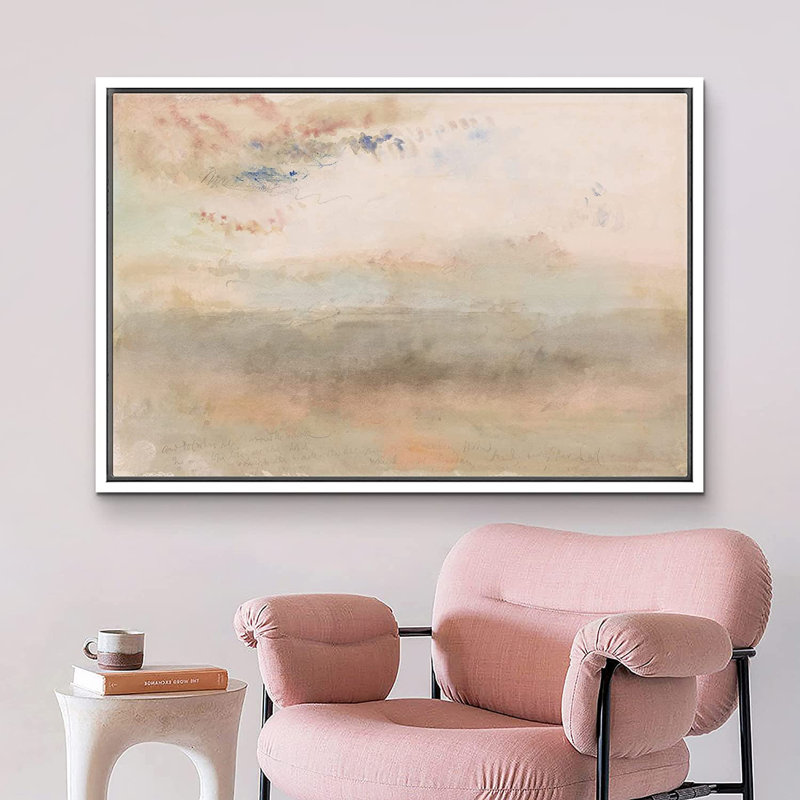 " Pastel Watercolor Tan Paint ", 16" H x 24" W x 1.5" D, White