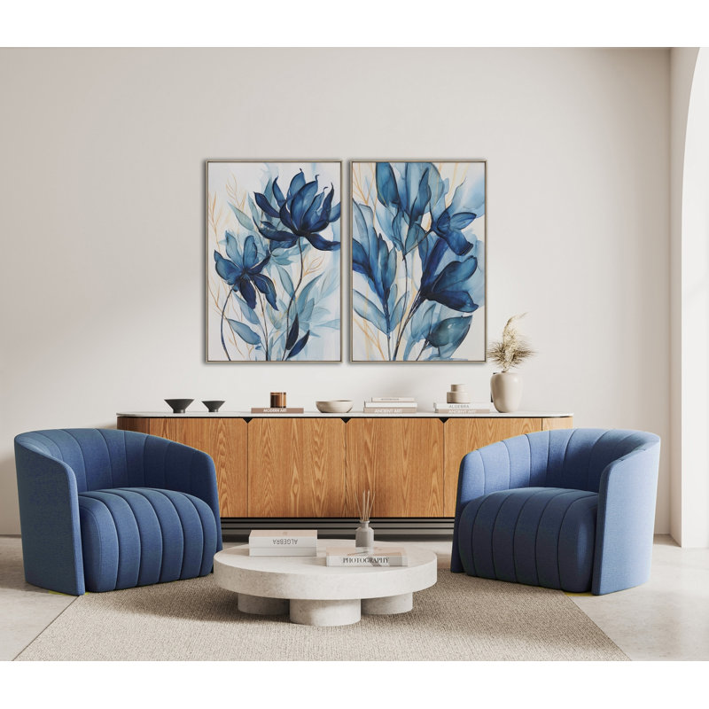 Indigo Elegance II, art mural sur toile