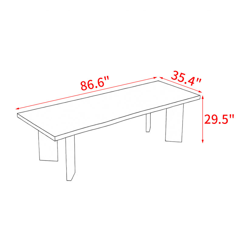 Varin, H 29,5 po x L 86,6 po x l 35,4 po
