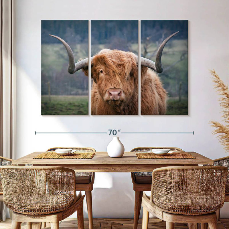 Brampt Wooly Highland Cow, H 42 po x l 65 po