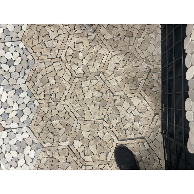 Carrelage en pierre naturelle de taille aléatoire en cappuccino plat