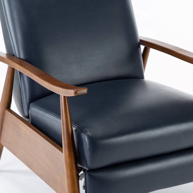 Fauteuil inclinable à accoudoirs en bois, Bleu