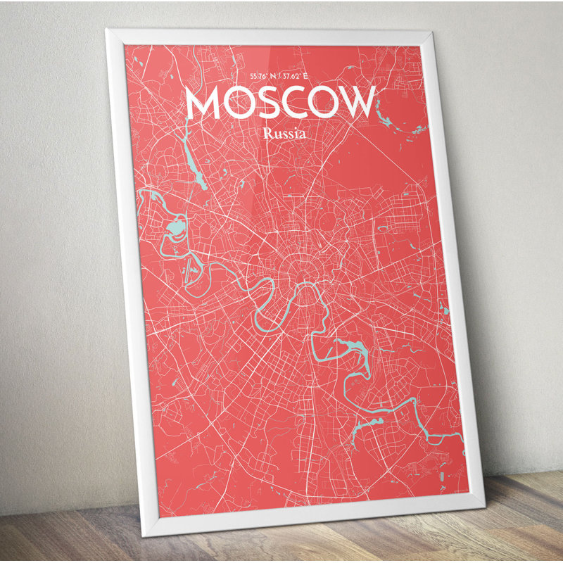 Moscow City Map - No Frame Print, 43.2cm H x 27.9cm W x 0.1cm D
