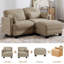 Causeuse en chenille, capitonnée, modulaire, 2 pièces, causeuse avec repose-pieds mobile, chameau, coussins en mousse haute résilience-1746412955-1746412954