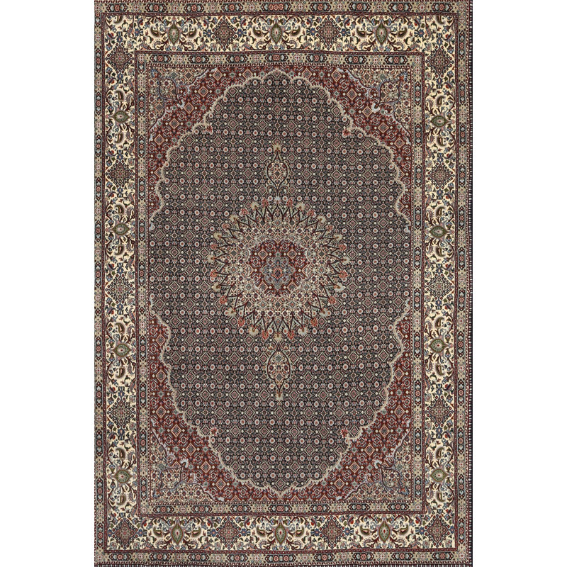Tapis noir/gris/brun traditionnel, Rectangle 2 pi x 3 pi