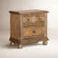 Table de chevet à 2 tiroirs et prises de courant Vintage Oak