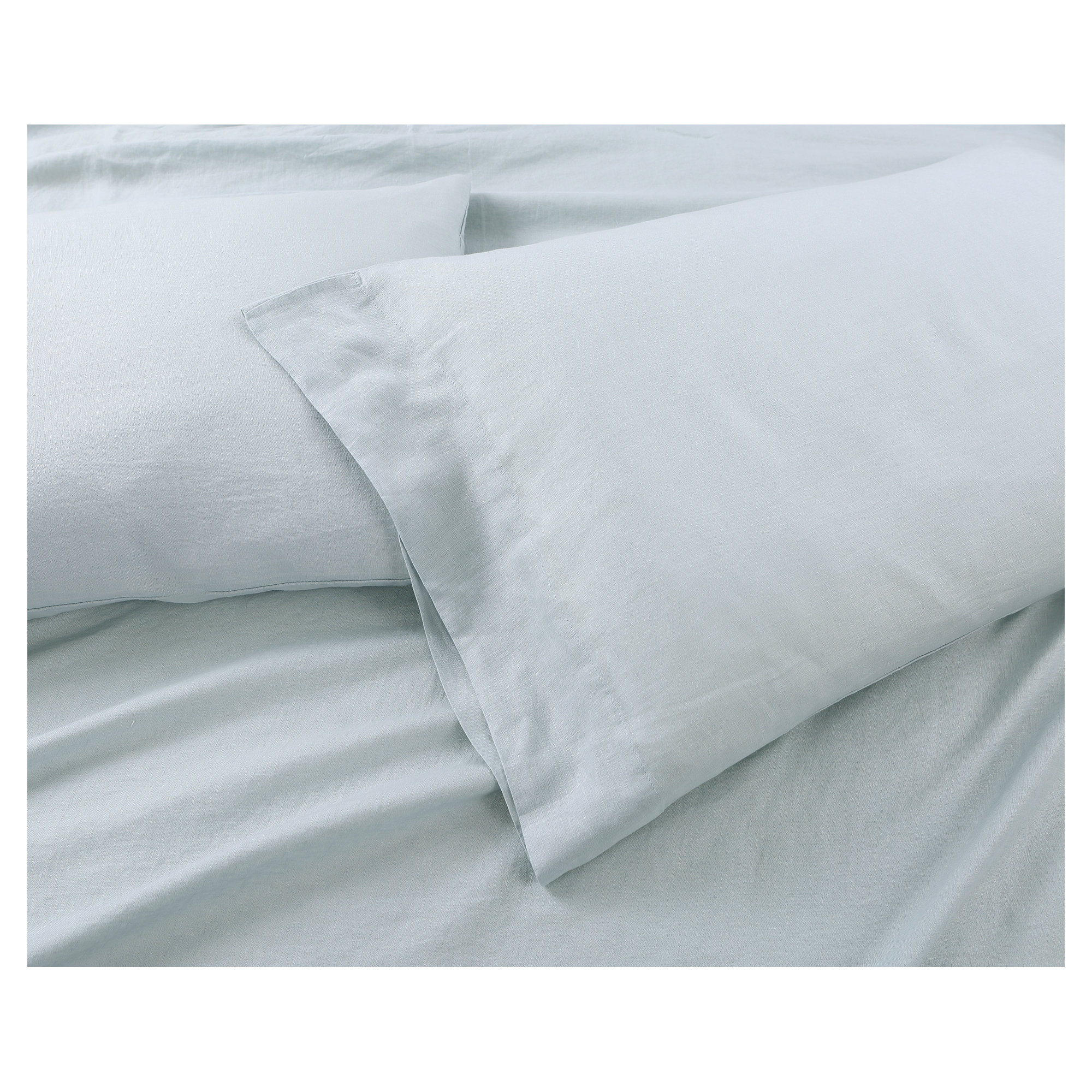 Frazier Modern & Contemporary 100% Linen Duvet Cover, Blue, Full/Queen Duvet Cover + 2 Standard Shams