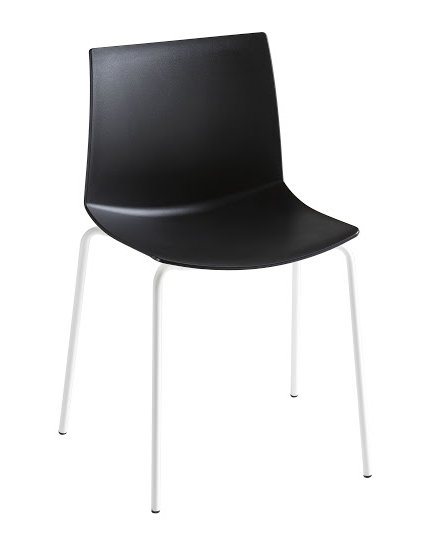 Chaise d'invité à 4 pieds Kanvas, Noir