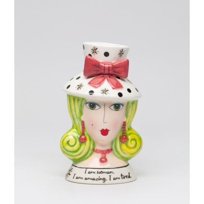 Je suis une femme ! Porte-pinceaux de maquillage en céramique.