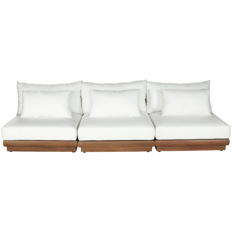 Canapé modulaire d'extérieur rembourré Ivry, Blanc