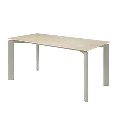 Table de salle à manger moderne avec une surface élégante et un support robuste, idéale pour les rassemblements décontractés et formels