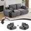 Grand canapé modulaire à 2 places en mousse à mémoire de forme moderne pour salon, causeuse modulaire compatible avec les animaux de compagnie avec coussins et sans assemblage-460215225