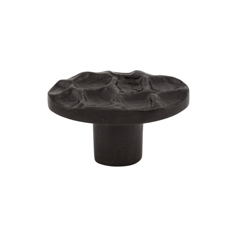 Cobblestone Oval Knob, 2" Length, Coal Black