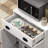 Modern Kitchen Cabinet - White With Open Countertop For Microwave Buffet In With Drawer And Shelves Storage