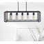 Sandra 5 - Light Kitchen Glass Shade Metal Frame Island Linear Pendant Light Fixture
