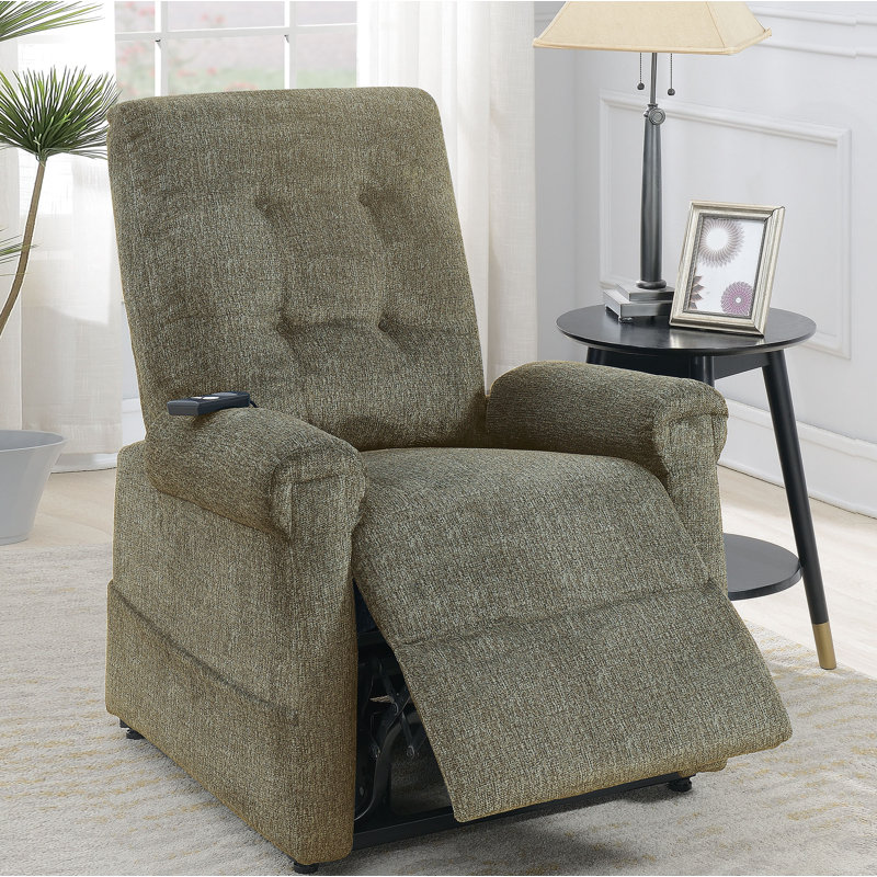96.52cm Wide Chenille Lift Assist Standard Recliner, Tan