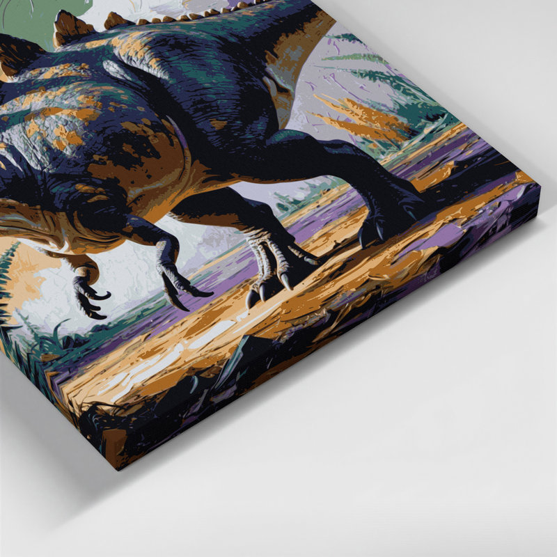 «Dinosaur Ankylosaurus», art mural sur toile mauve, H 11 po x l 14 po