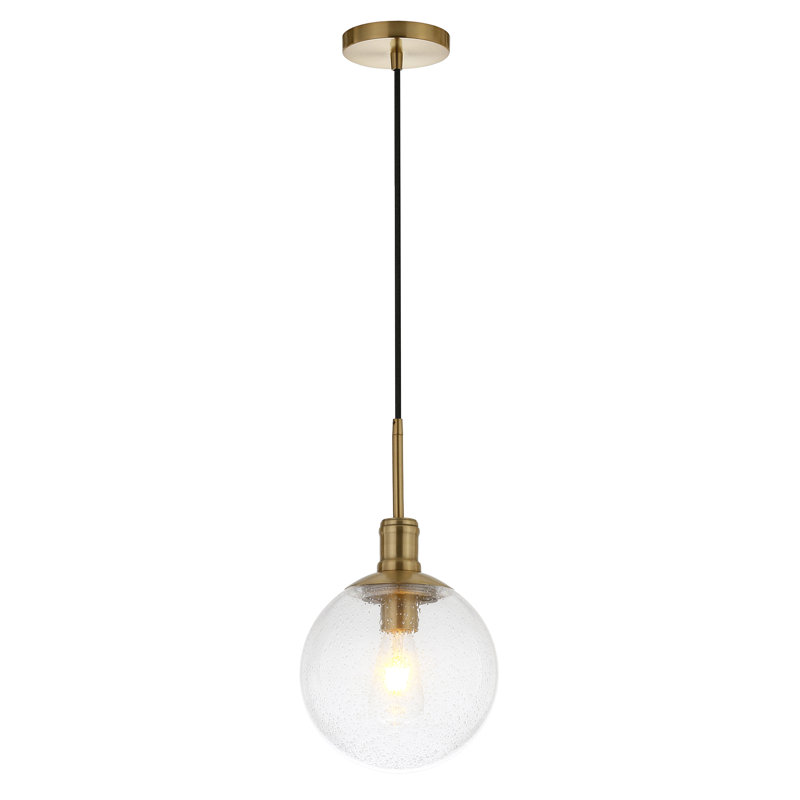 Luminaire suspendu sphère simple à 1 lumière Walker, Laiton