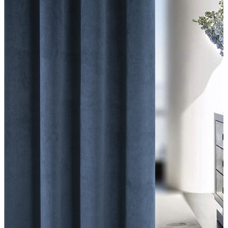 Alene Blackout Curtain Panel Pair, Navy, 168cm Width x 213cm Drop, 1