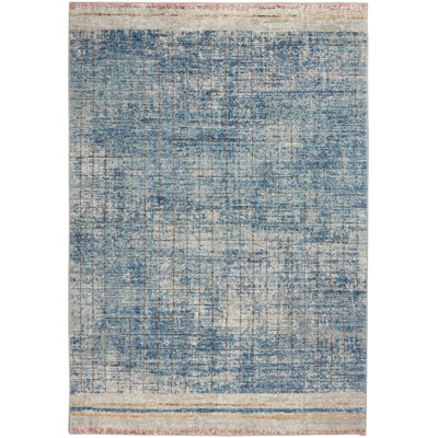 Tapis abstrait bleu / beige