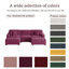 Canapé modulaire rembourré 5 pièces en velours côtelé mauve avec repose-pieds et coussins décoratifs mauves-1351924357-1351924359