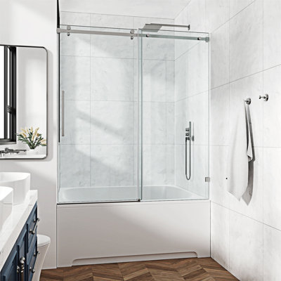 Porte de douche fixe et coulissante