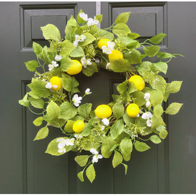 Handcrafted Faux Lemon 22'' Wreath