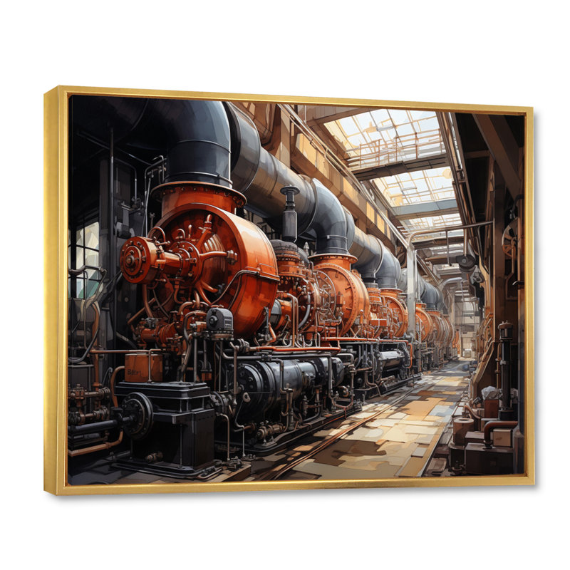 «Power Plants Powerful Energies III» sur toile, 34" H x 44" W, Cadre flottant doré