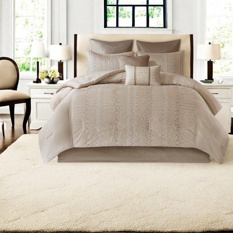 Premium Embroidered Bedding Sets, Polyester Fabric, Elegant Design For Home